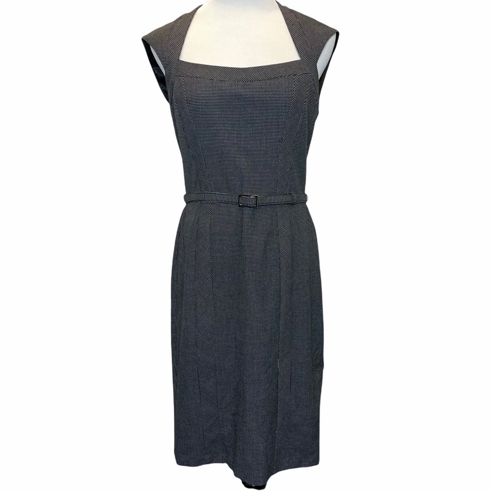 White House Black Market Cap Sleeve Black Dress 10